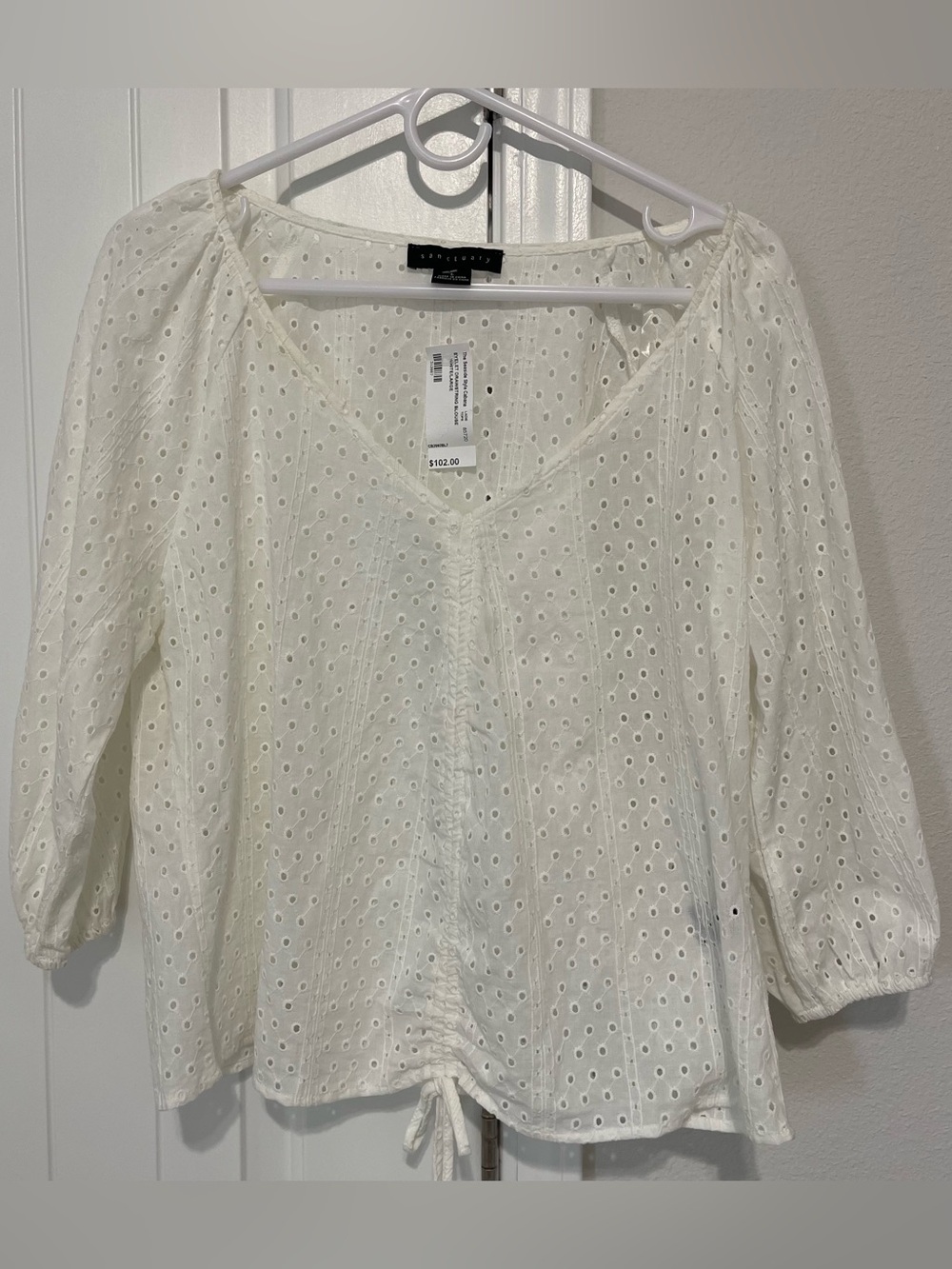 Sanctuary Eyelet V-Neck Peasant Top